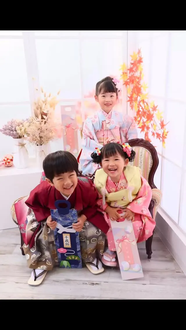 7歳5歳3歳、3姉弟七五三撮影📸✨✨